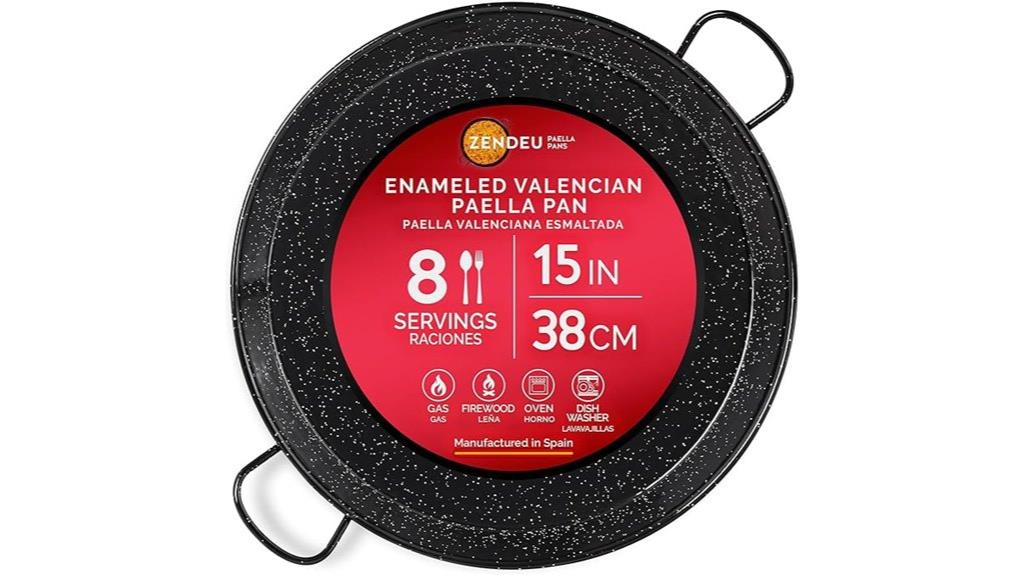 enameled steel paella pan