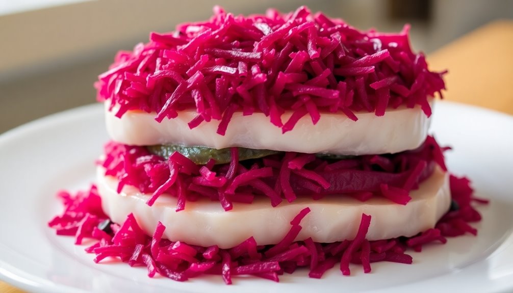 evenly layer grated beets