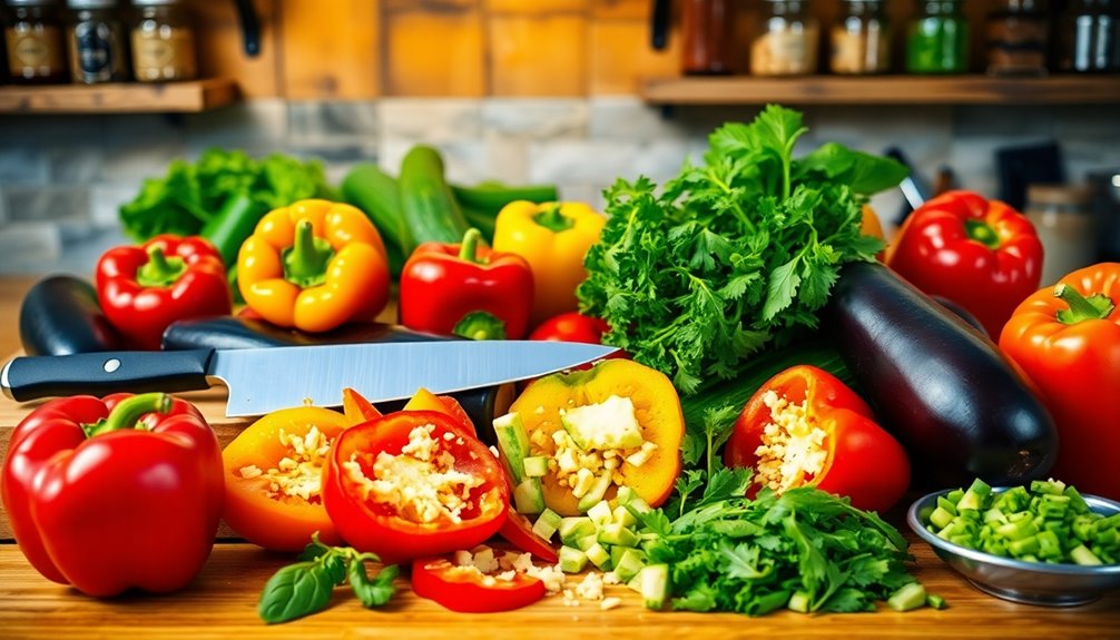 finely chop fresh vegetables