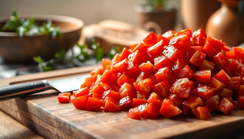 finely chop ripe tomatoes
