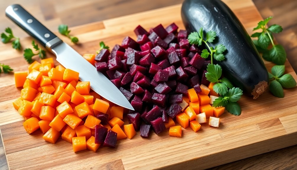 finely chop vegetables first