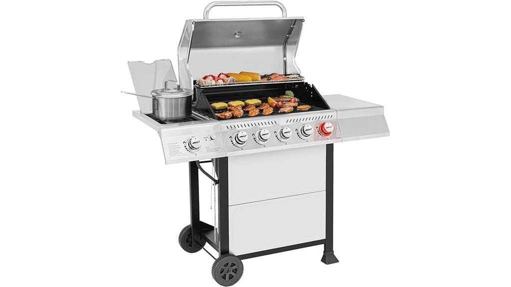 five burner propane gas grill