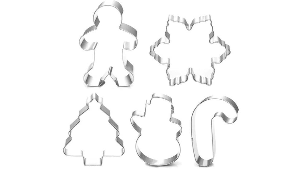 five holiday cookie molds