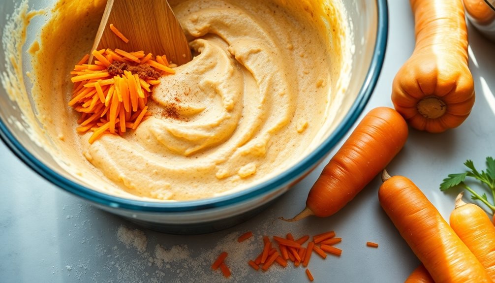 fold in grated carrots