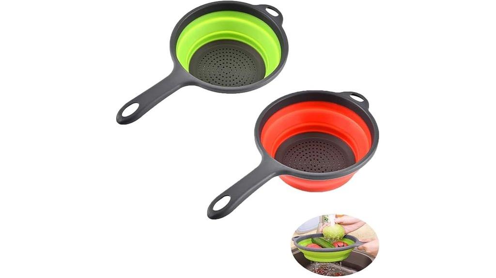 foldable silicone kitchen strainers