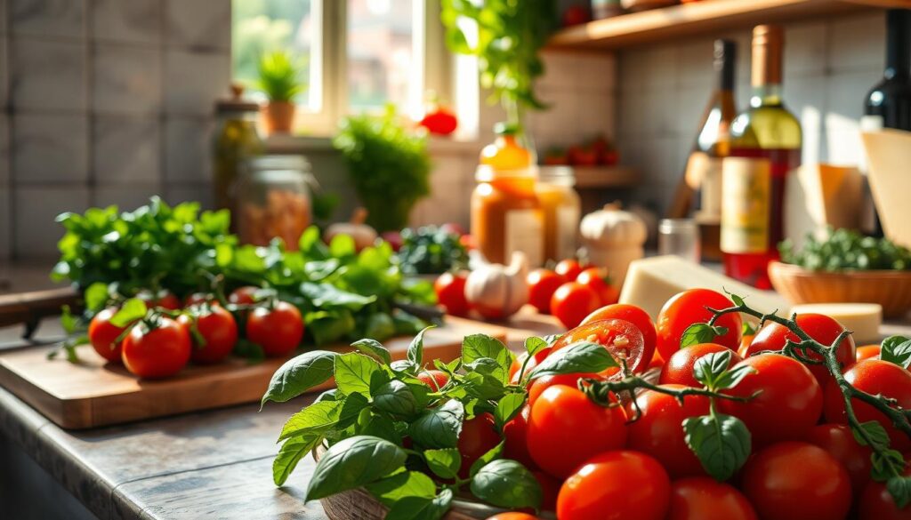fresh ingredients in Italian recipes