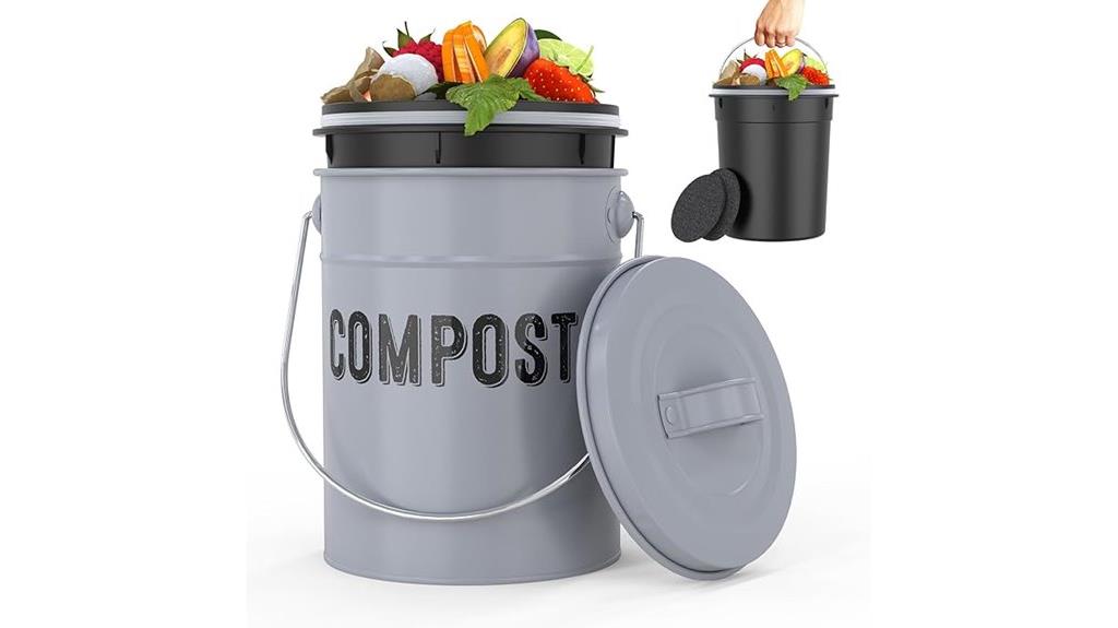 gray kitchen compost bin