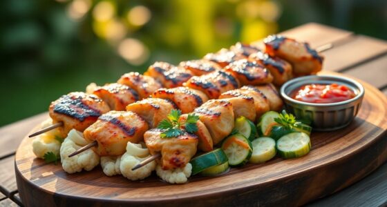 grilled chicken kebab dish