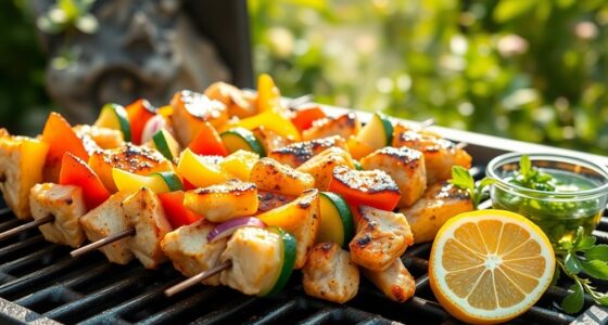 grilled chicken vegetable skewers