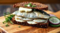 herring sandwiches with butter