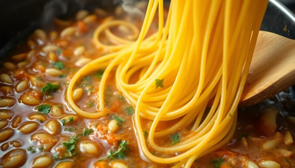 incorporate boiled spaghetti noodles