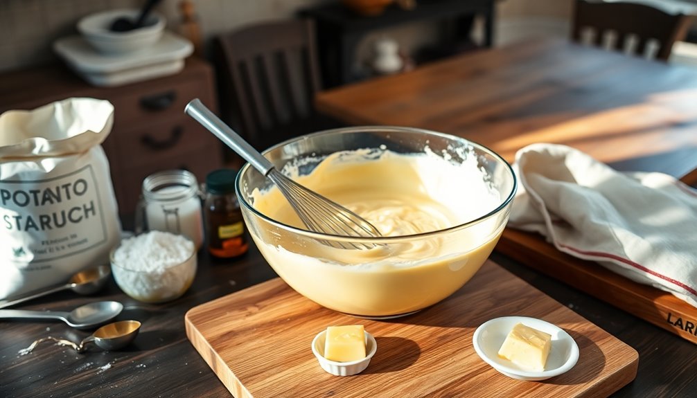 incorporate melted butter gently