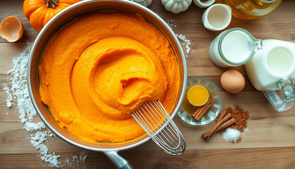 incorporate pumpkin puree gently