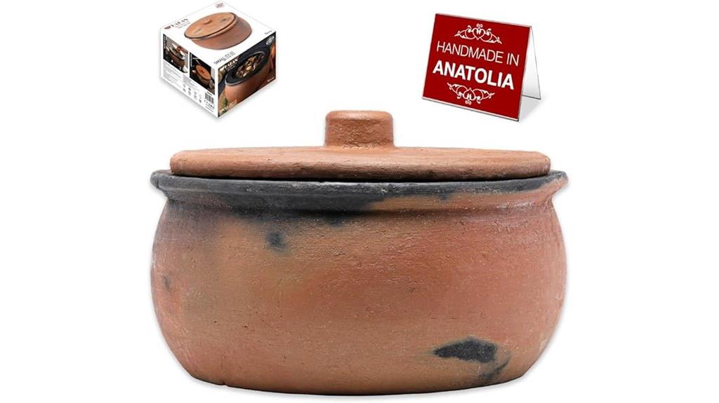 large covered clay pot