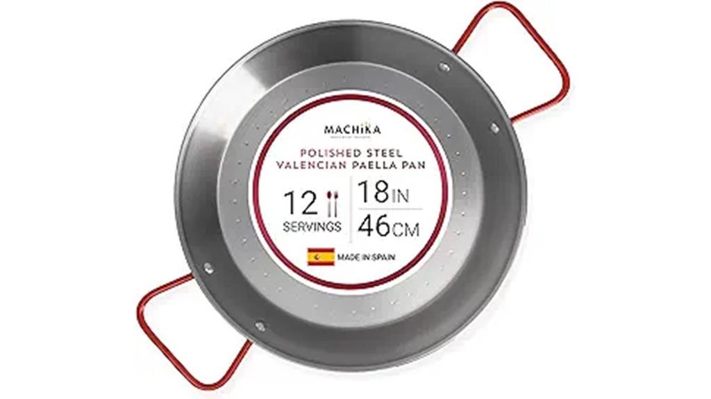 large polished paella pan