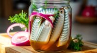 marinated herring seafood dish