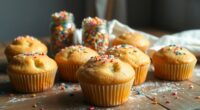 muffins topped with sprinkles