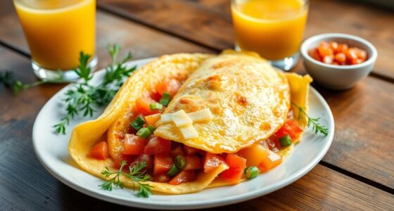 omelets served with salsa