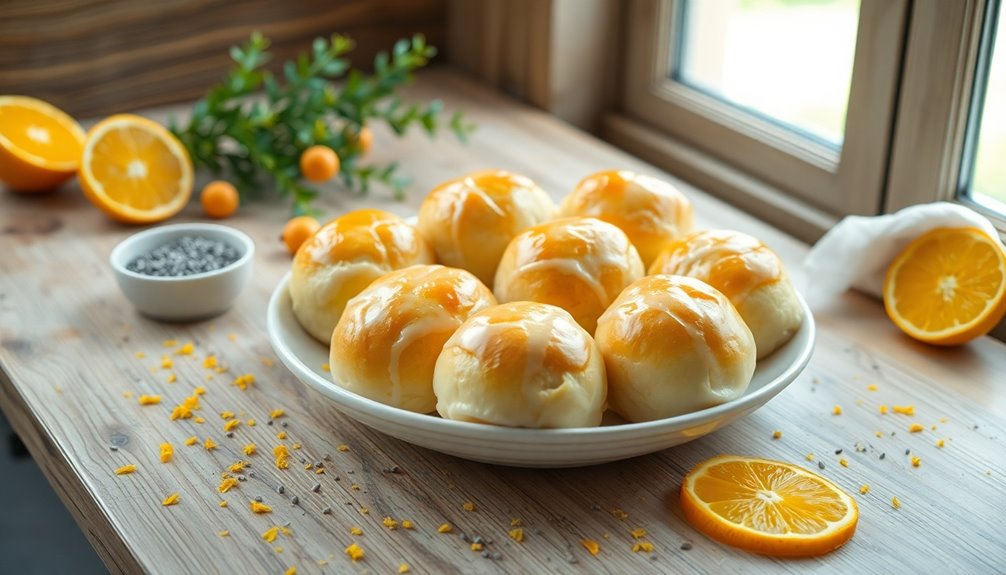 orange poppy sour cream rolls