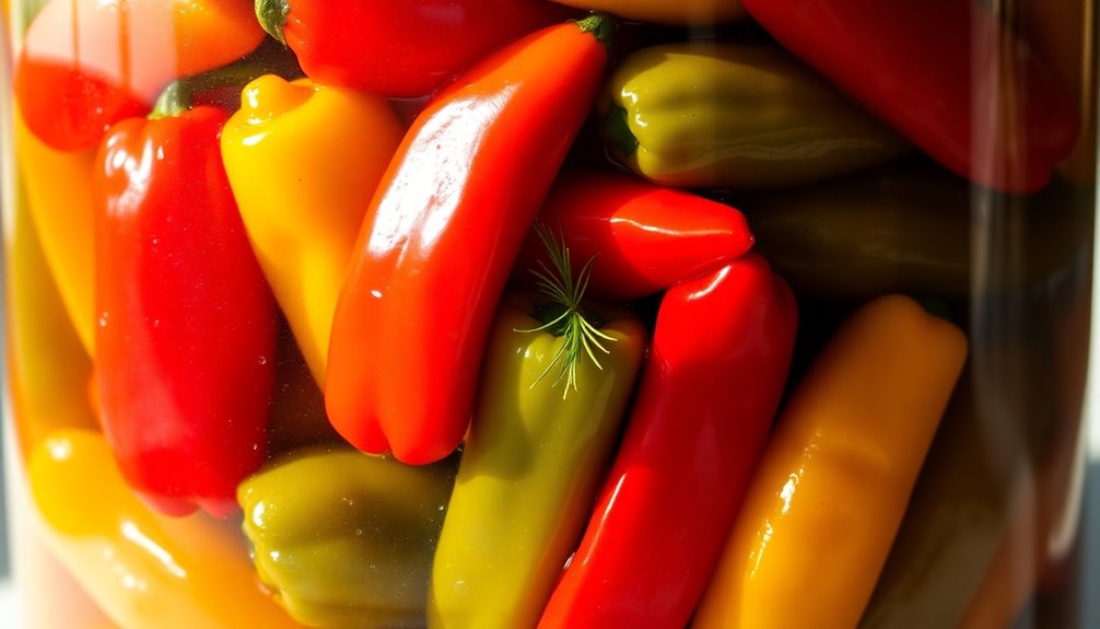 pack jars with peppers