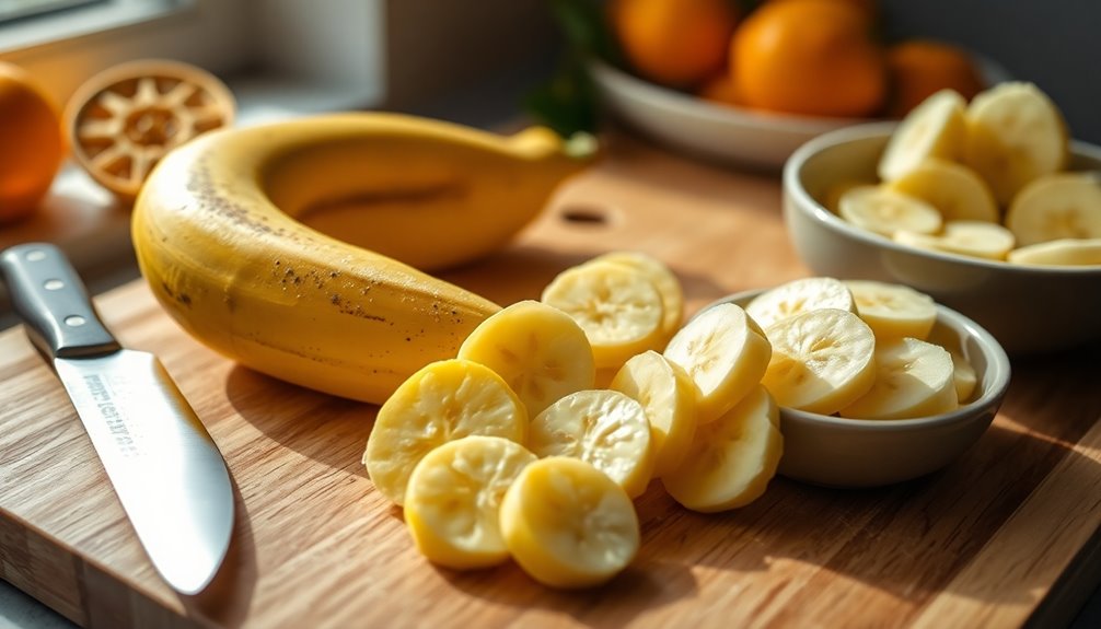 peel and slice bananas