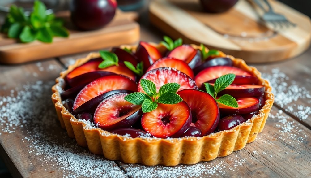 plum filled tart dessert recipe