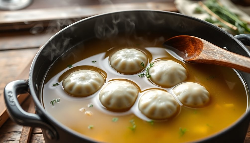 poach dumplings in broth