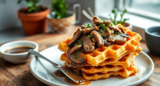 potato waffles with sauce