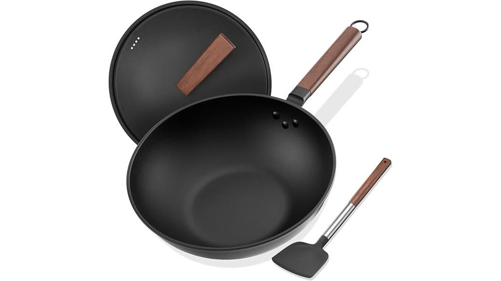 pre seasoned carbon steel wok