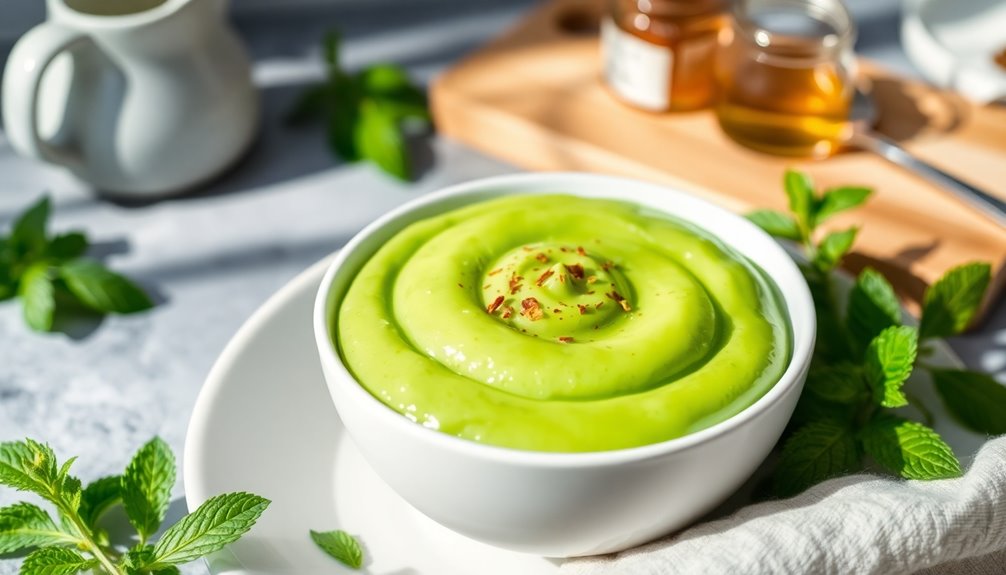 prepare green pea mousse