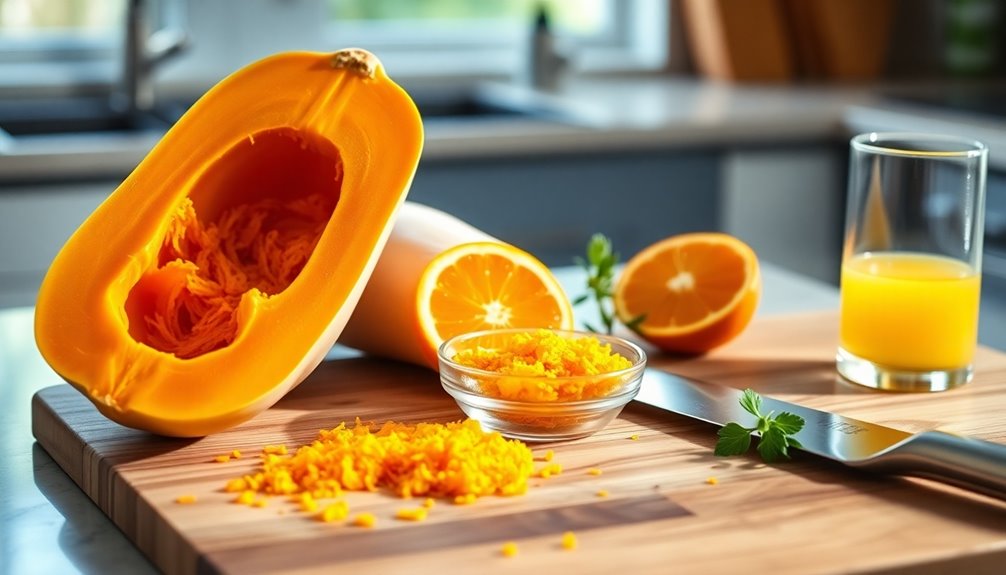 prepare pumpkin and zest