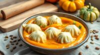 pumpkin filled manty dumplings