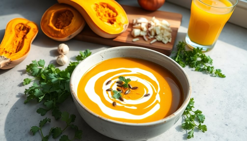 pumpkin soup infused with orange