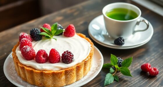 raspberry filled creamy dessert tart