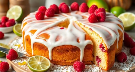 raspberry lime coconut cake