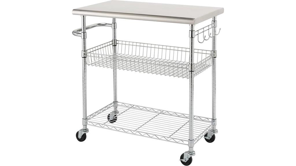 rolling metal kitchen cart