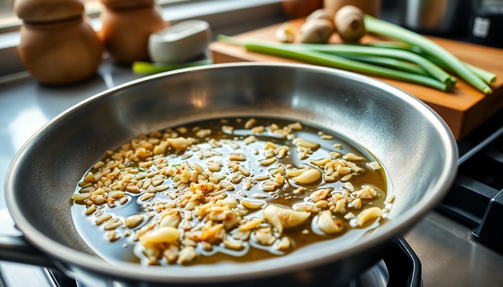 saut garlic and onions