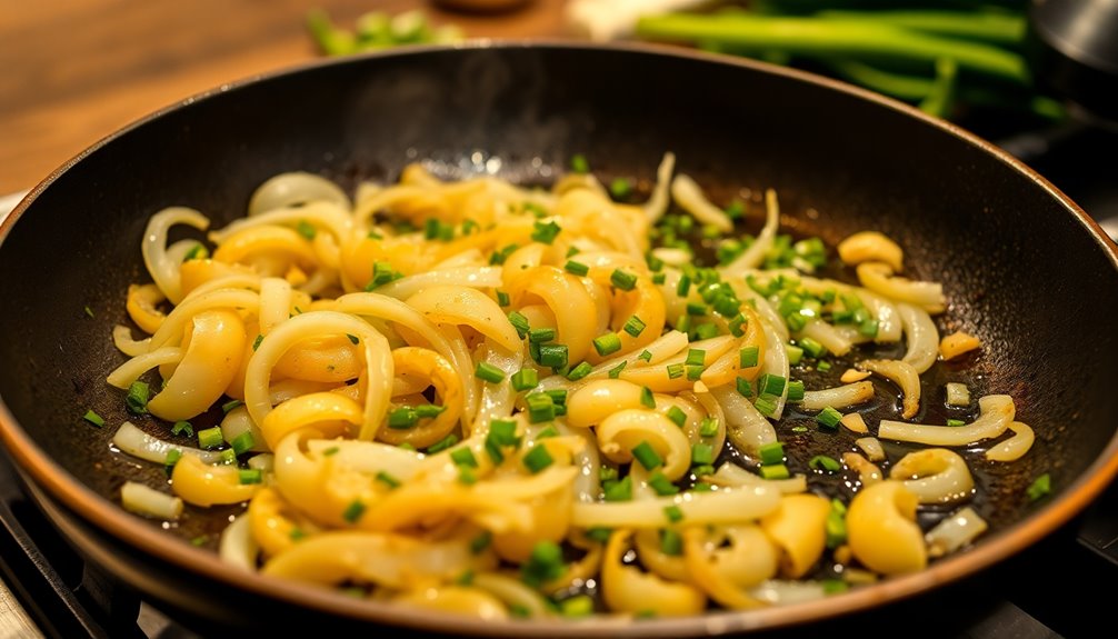 saut garlic and onions