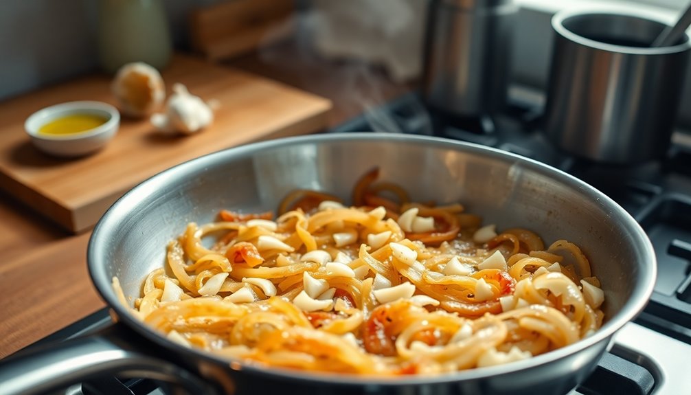 saut onions and garlic