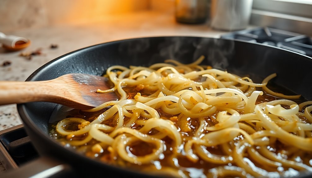 saut onions until golden