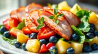 savory ham with fresh fruit