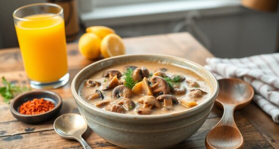 savory hearty mushroom soup