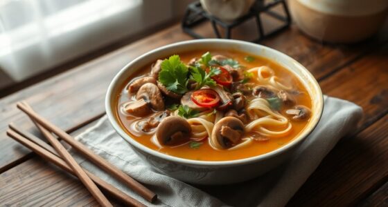 savory mushroom noodle broth