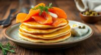 savory salmon pancake dish