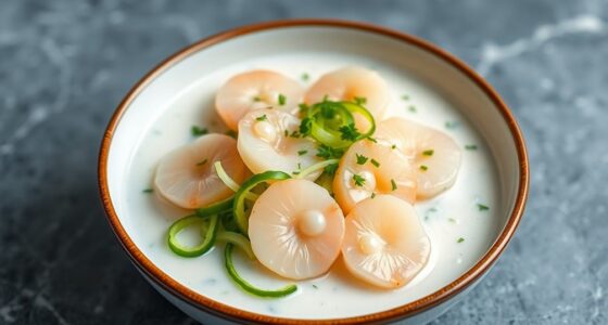 scallop cucumber okroshka dish