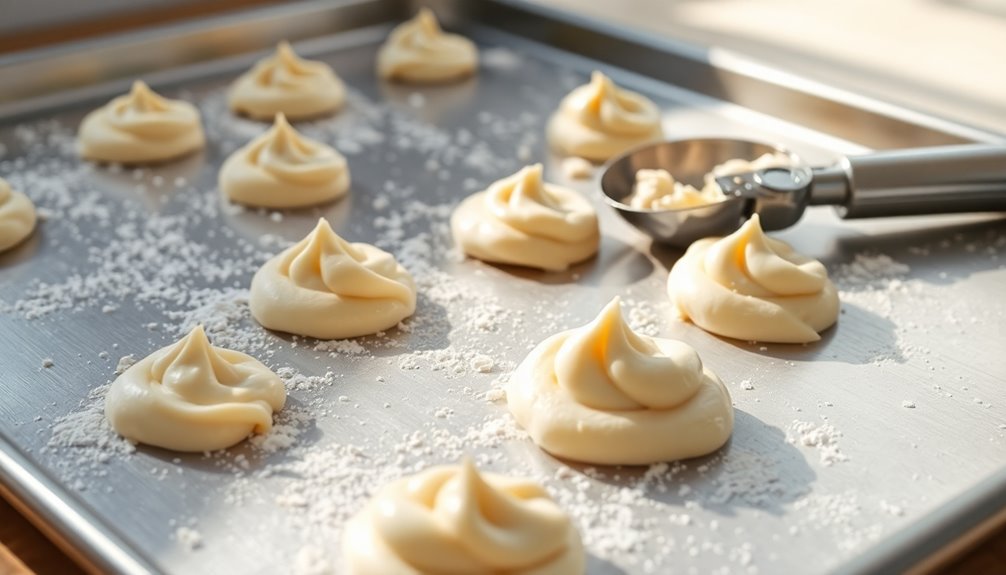 scoop dough onto sheet