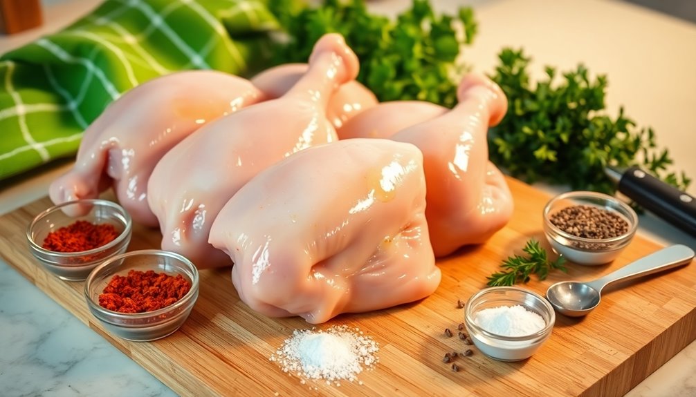 season the chicken legs