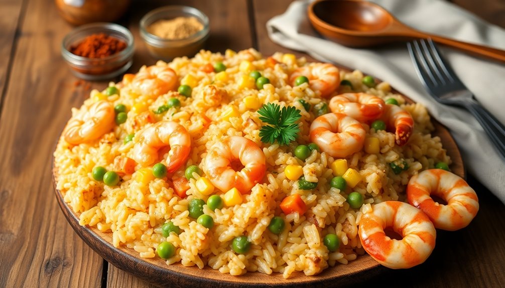 shrimp infused baked rice