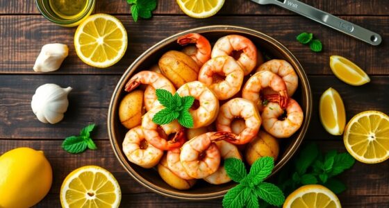 shrimps lemon mint potatoes