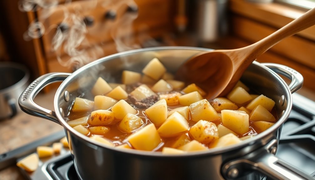 simmer apples for ten minutes